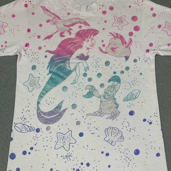 Vintage 1989 the little mermaid AOP shirt - Picture 3 of 5